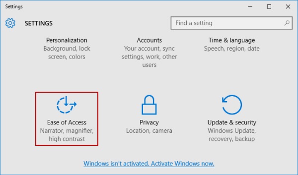 چگونگی انجام تنظیمات  Ease Of Access